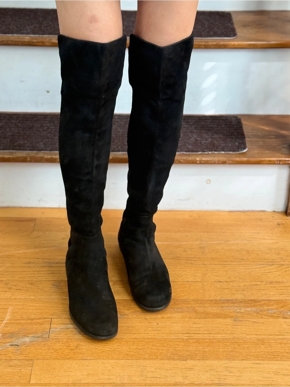 Stuart Weitzman Black Over-the-Knee Suede Boots